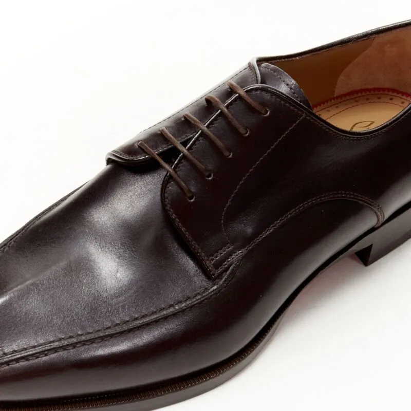CHRISTIAN LOUBOUTIN Cypriene Flat Vintage brown leather derby loafer EU42