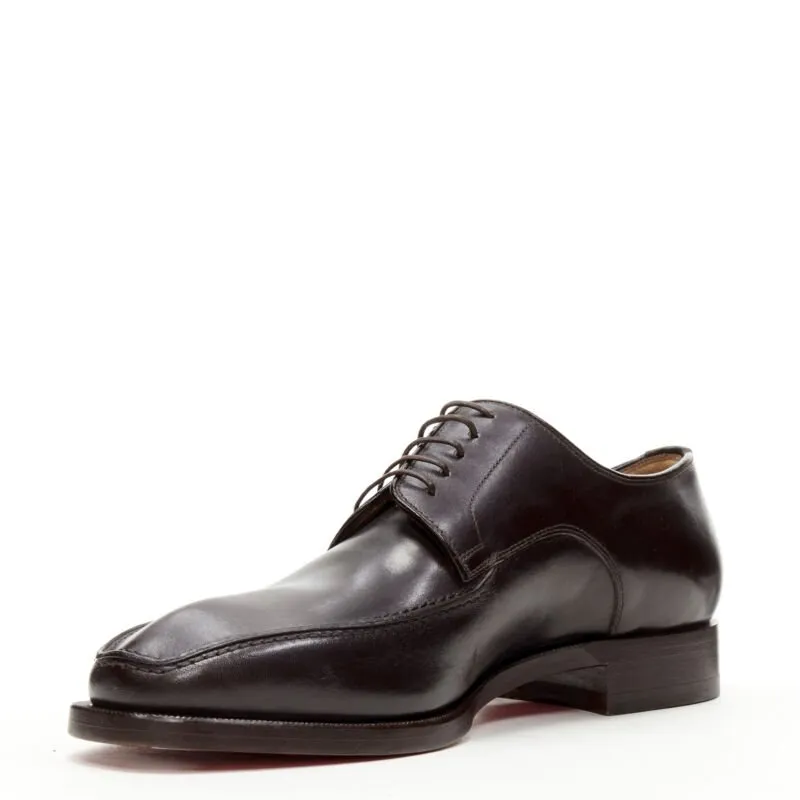 CHRISTIAN LOUBOUTIN Cypriene Flat Vintage brown leather derby loafer EU42