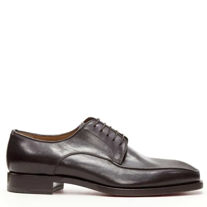 CHRISTIAN LOUBOUTIN Cypriene Flat Vintage brown leather derby loafer EU42