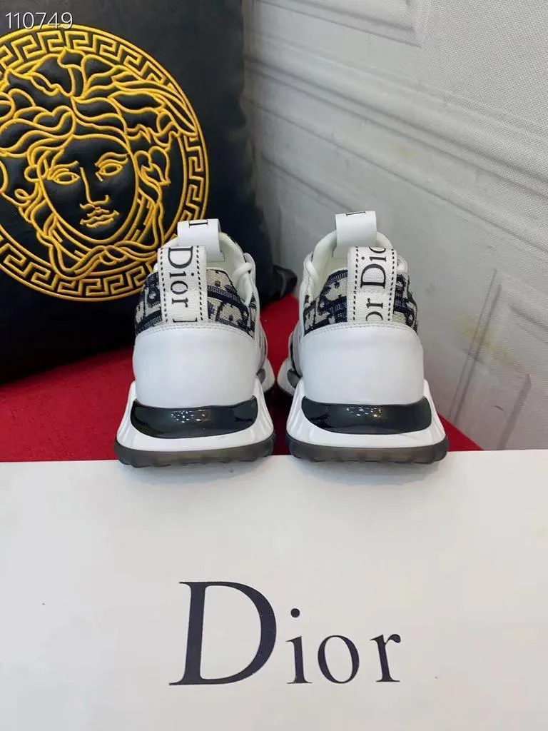 CHRISTION DIOR || Claf Leather Logo Trainer Shoes In White