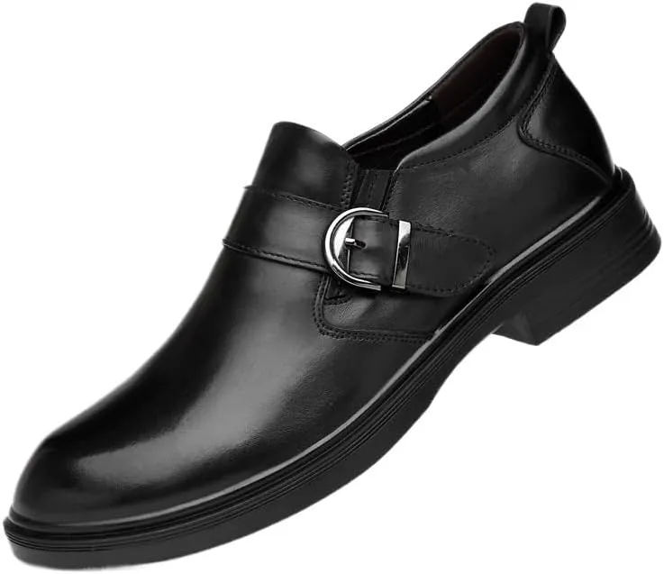 Classic Men Dress Shoes Slip on PU Leather Shoes for Men Plus Size Point Toe Business Casual Men Formal Shoes for Wedding