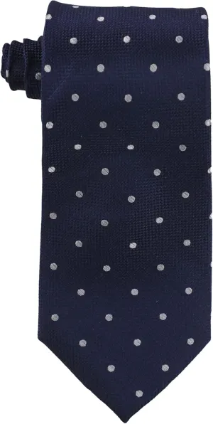 Club Room Mens Silk Oxford Dot Neck Tie Navy O/S