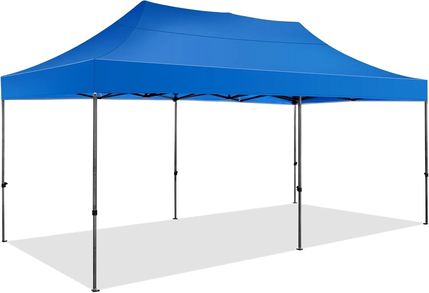 COBIZI 10x20 Pop Up Canopy Without Sidewall,Heavy Duty Canopy UPF 50  All Season Wind Waterproof Commercial Outdoor Wedding Party Tents for Parties Canopy Gazebo with Roller Bag(10 x 20 ft Blue)