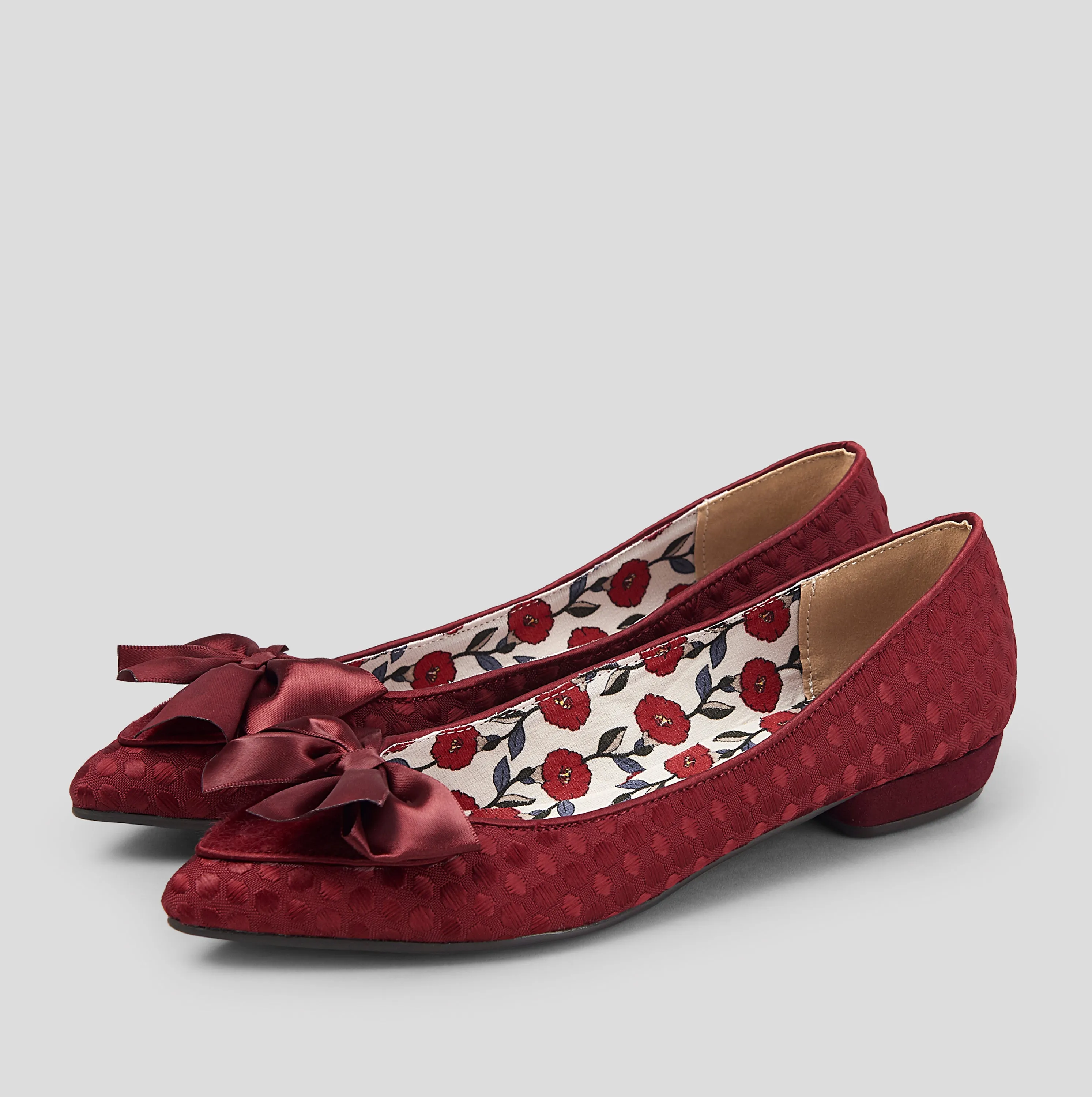 Cora Burgundy Pointed Flat Shoes by Ruby Shoo