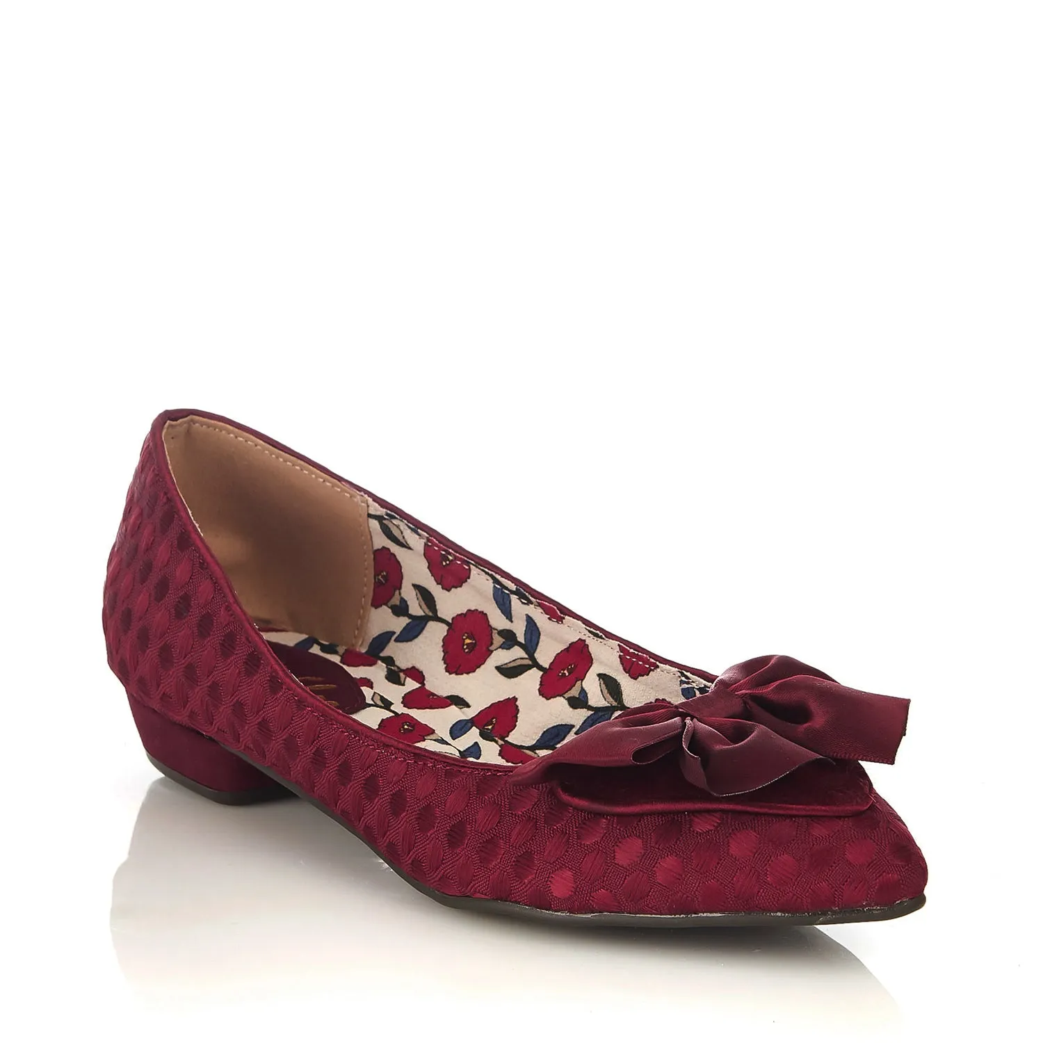 Cora Burgundy Pointed Flat Shoes by Ruby Shoo