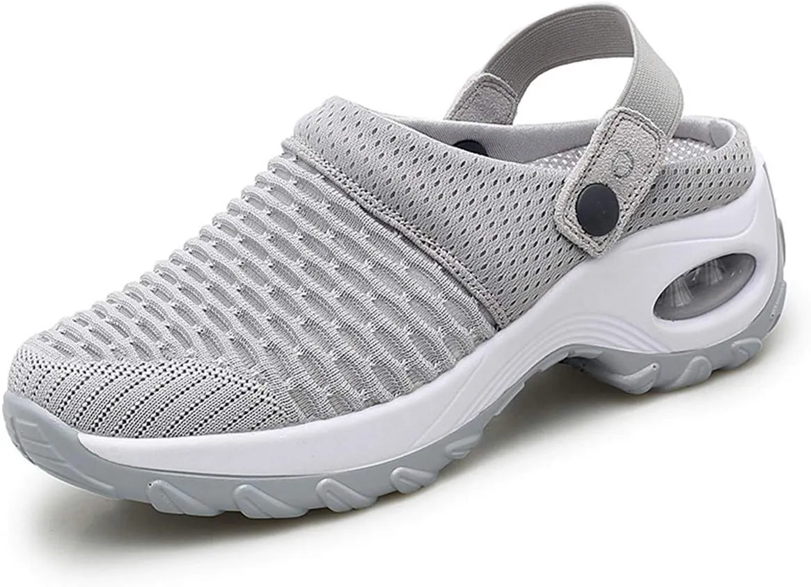 CrazycatZ Mesh Clog Mule,Womens Air Cushion Mesh Sporty Sneaker Clog Sandals Garden Shoes