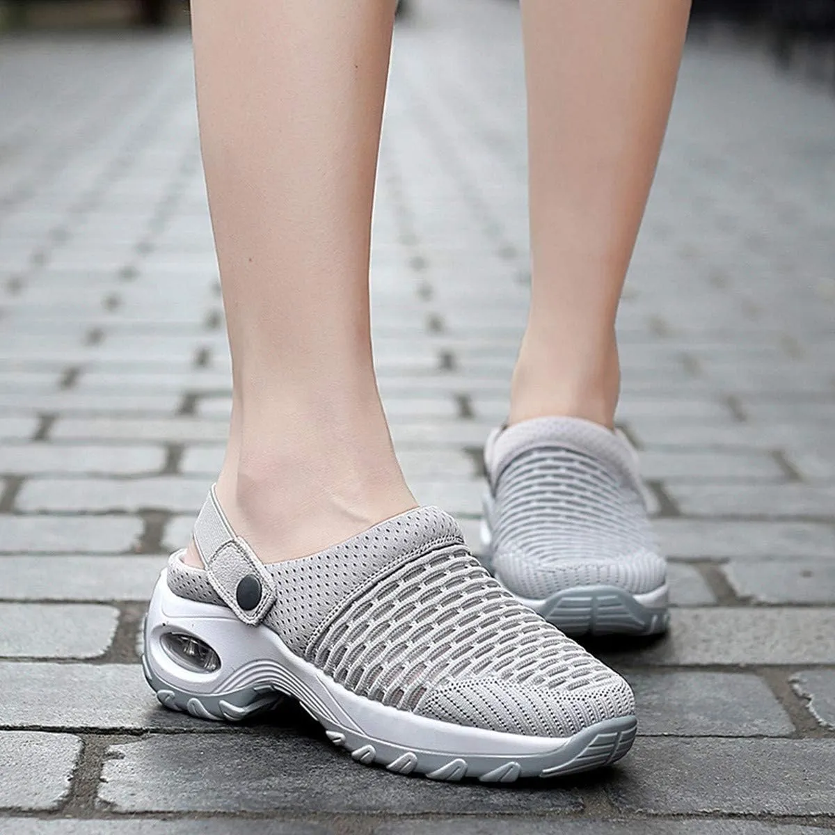 CrazycatZ Mesh Clog Mule,Womens Air Cushion Mesh Sporty Sneaker Clog Sandals Garden Shoes