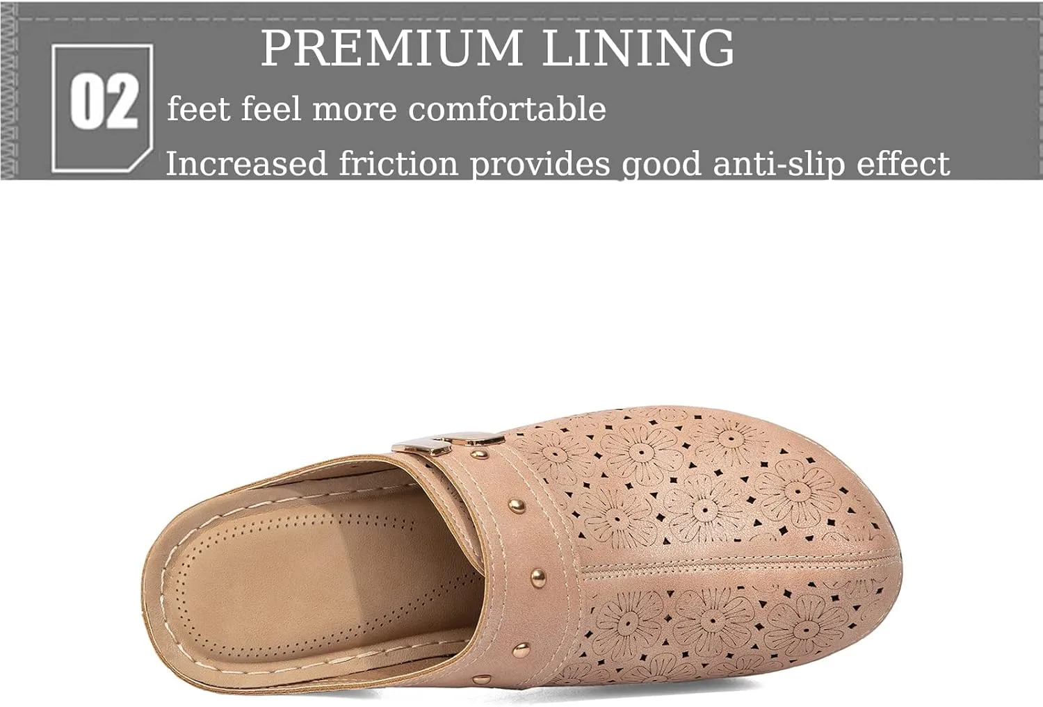 Crepuscute Women's Platform Chunky Heel Mules Sandals,Hollow Out Leather Mid-Heel Retro Clogs Backless Closed Toe Round Toe Slip On Non-Slip Sandals