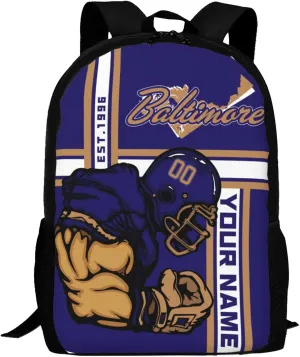 Custom Shoulder Baltimore Backpack Personalized Any Name Number 17 Inch Large Capacity Laptop Bag Bookbag Gifts for Men Women
