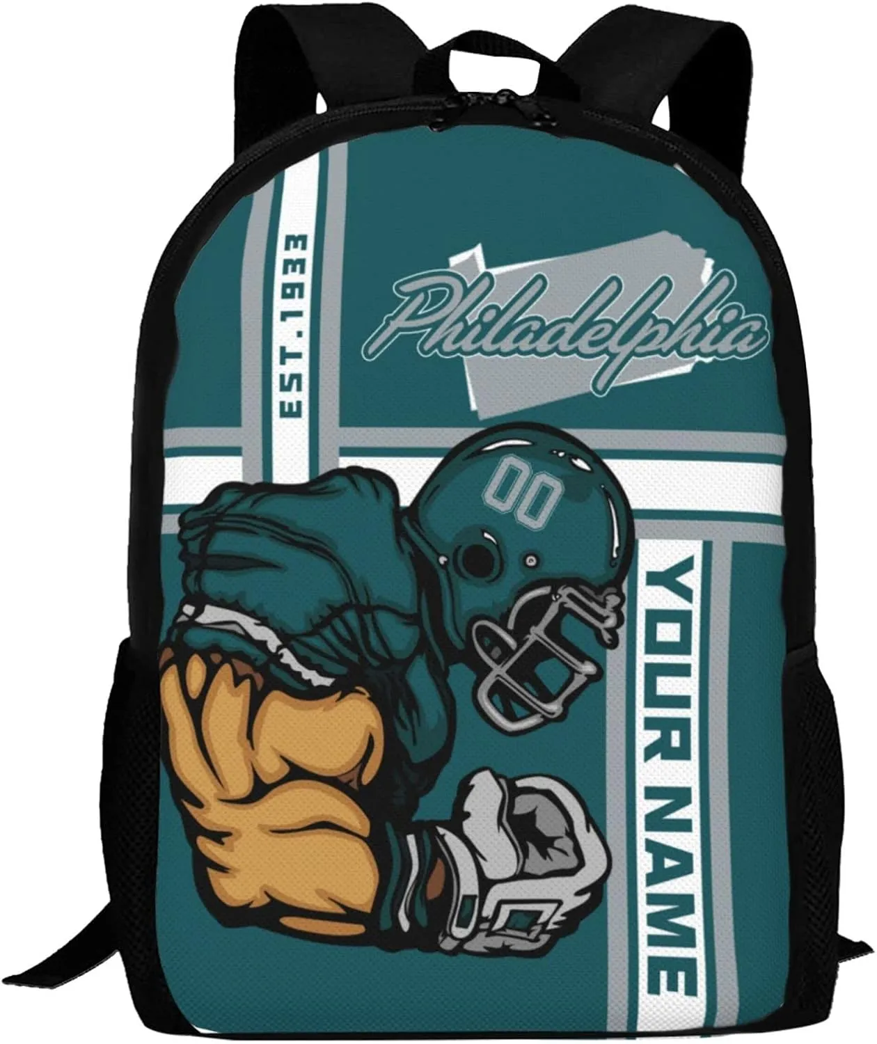 Custom Shoulder Philadelphia Backpack Personalized Any Name Number 17 Inch Large Capacity Laptop Bag Bookbag Gifts for Men Women
