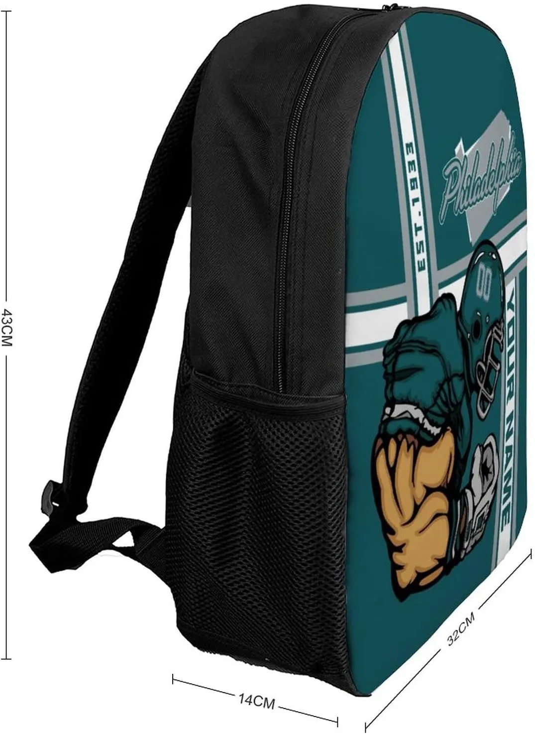 Custom Shoulder Philadelphia Backpack Personalized Any Name Number 17 Inch Large Capacity Laptop Bag Bookbag Gifts for Men Women