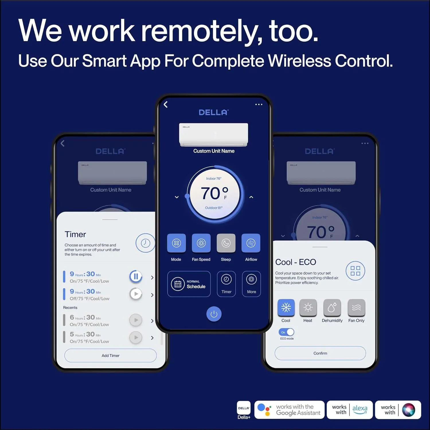 DELLA 27K BTU ODU 2 Dual Zone 12000 18000 BTU Wifi Mini Split AC Heat Pump Work with Alexa, 19 SEER2 208-230V Cools Up to 1550 Sq.Ft Wifi Multi Zone Ductless Pre-Charged with 16ft Installation Kits