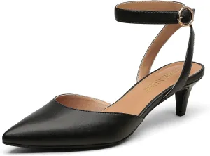 DREAM PAIRS Kitten Heels for Women Low Heel Dress Shoes Wedding Dress Closed Toe Pump Shoes