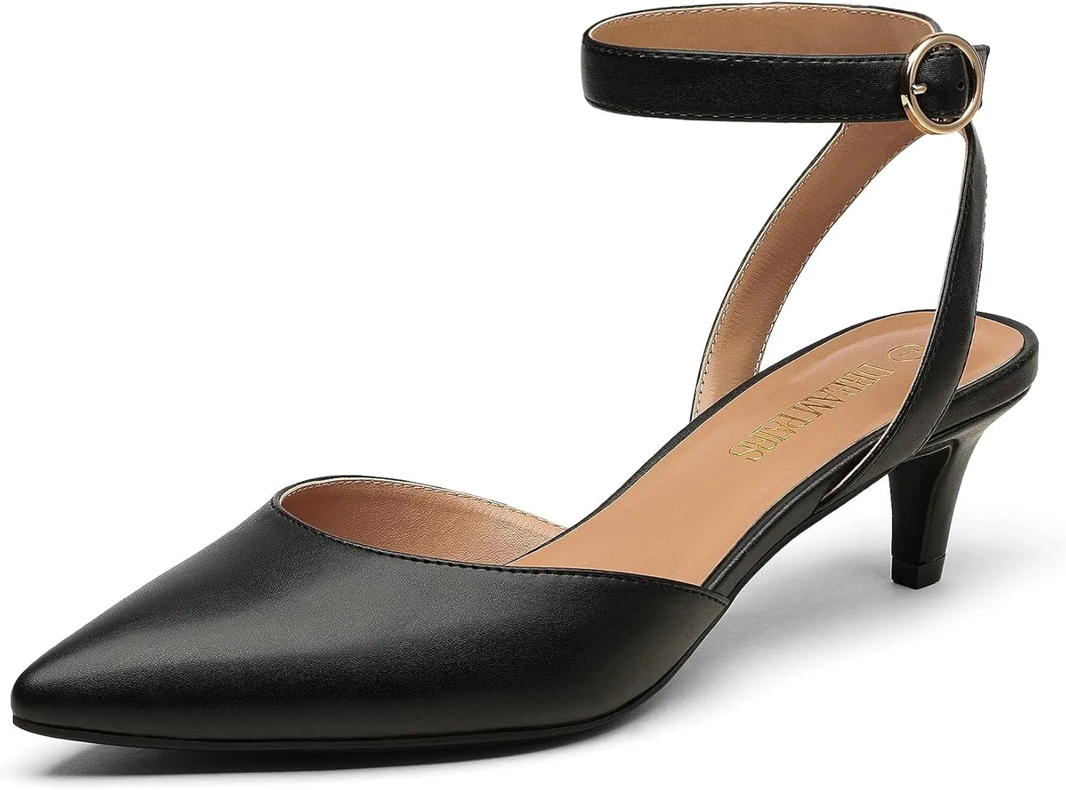DREAM PAIRS Kitten Heels for Women Low Heel Dress Shoes Wedding Dress Closed Toe Pump Shoes