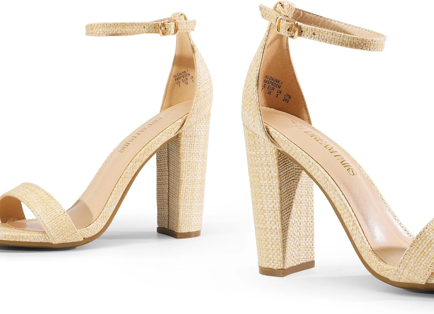 DREAM PAIRS Women's Hi-Chunk High Heel Pump Sandals