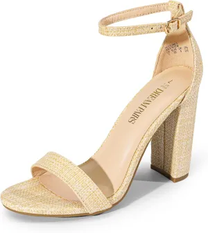 DREAM PAIRS Women's Hi-Chunk High Heel Pump Sandals
