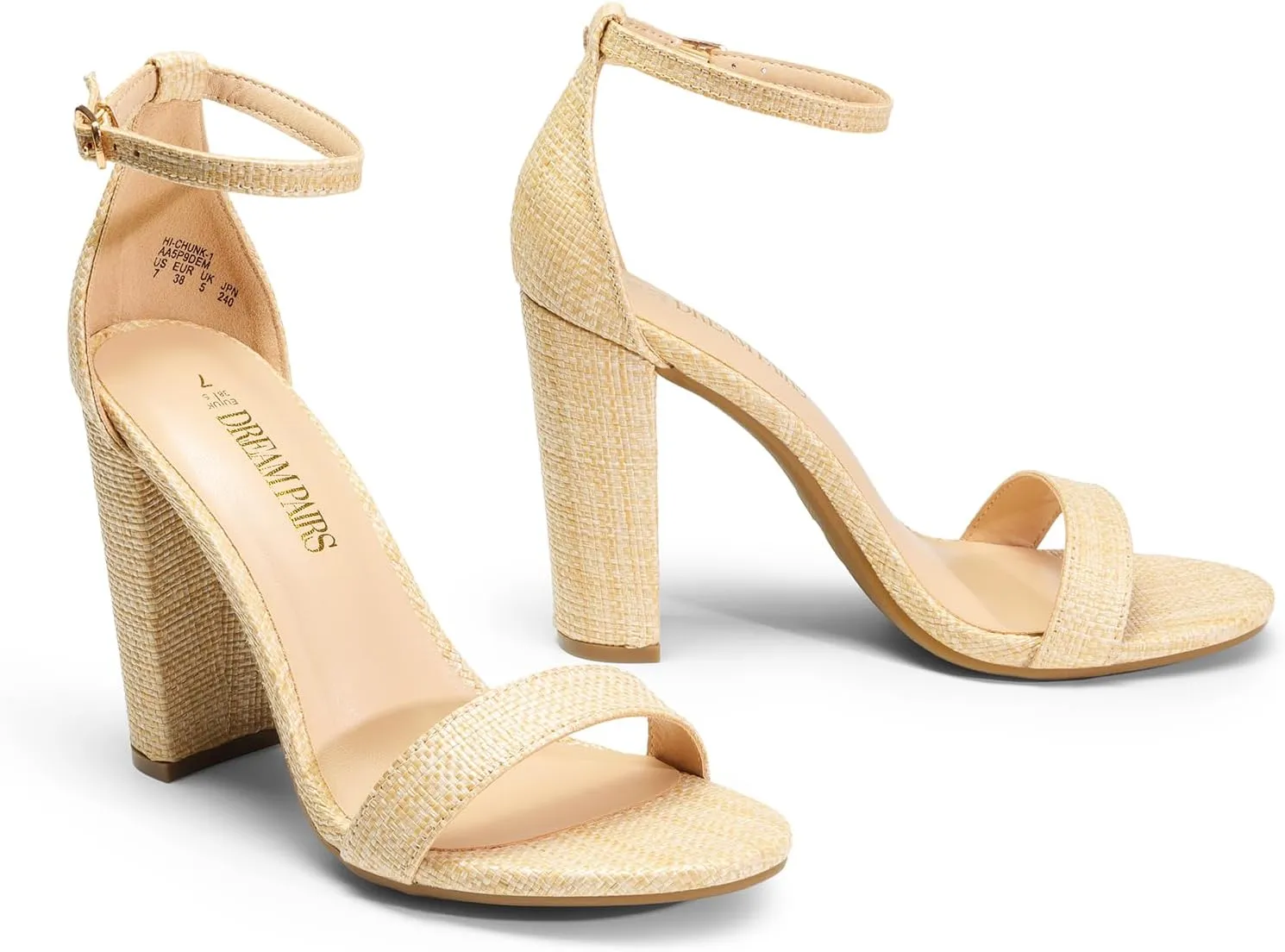 DREAM PAIRS Women's Hi-Chunk High Heel Pump Sandals