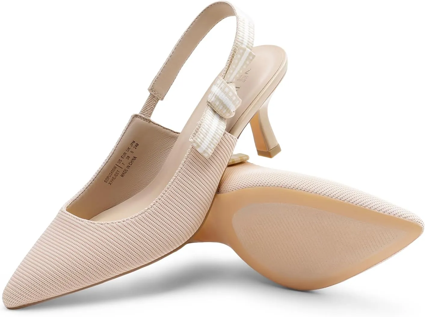 DREAM PAIRS Women's Kitten Heels Slingback Closed Toe Low Pumps Dress Bridal Elegant Wedding Casual Shoes