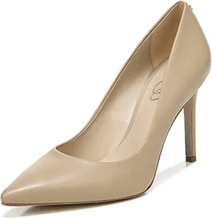 Edelman Advanced Pumps Leather Pointed Heel Sam Fashion Beige Toe Limited-edition Slip Hazel Stiletto On