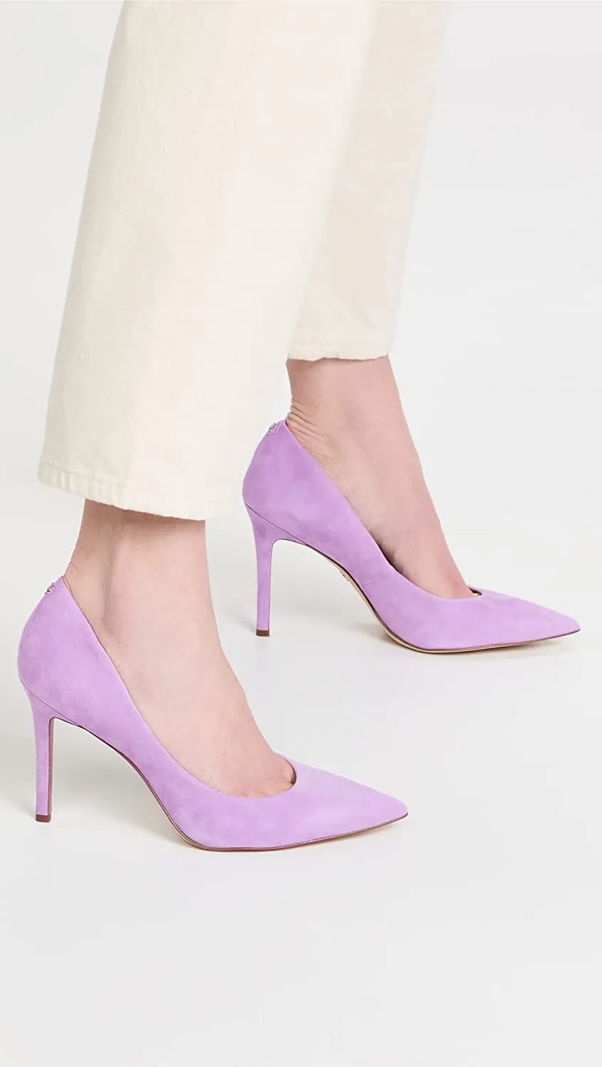 Edelman Customer favorite Slip Pump Pointy Heel Fashion Hazel Amethyst Stiletto Toe On Leather Fully automated Sam