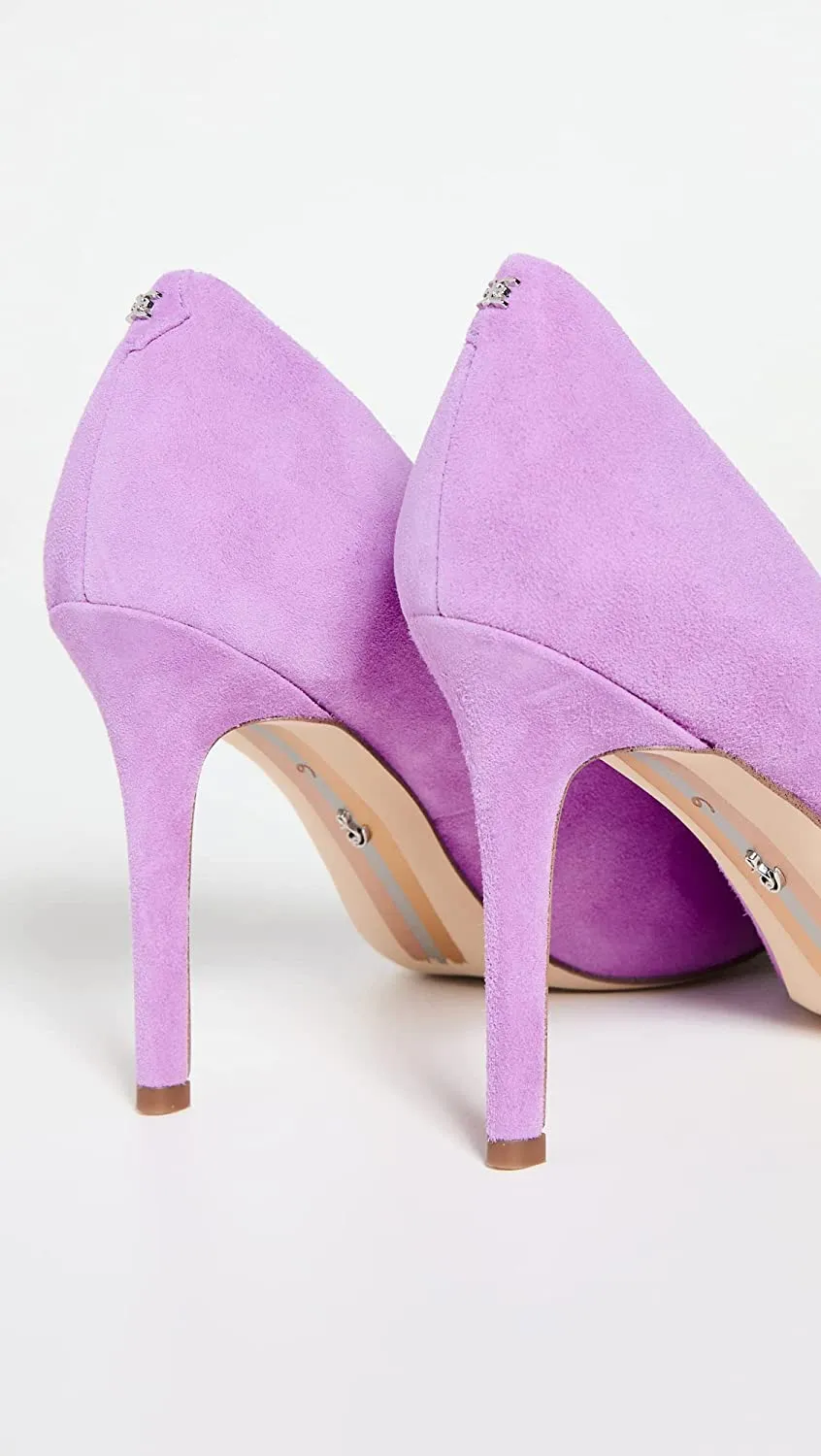 Edelman Customer favorite Slip Pump Pointy Heel Fashion Hazel Amethyst Stiletto Toe On Leather Fully automated Sam