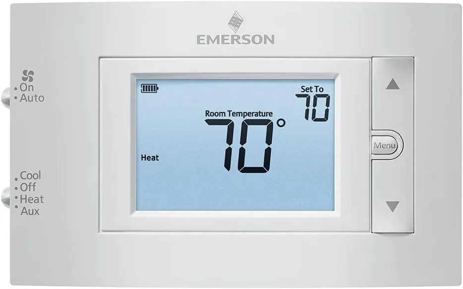 Emerson 1F83H-21NP Heat Pump (2H/1C) Non-Programmable Thermostat