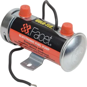 Facet 476459N, Facet Cylindrical 12 volt Fuel Pump, 1/8 NPT, 6-8 psi Maximum Pressure