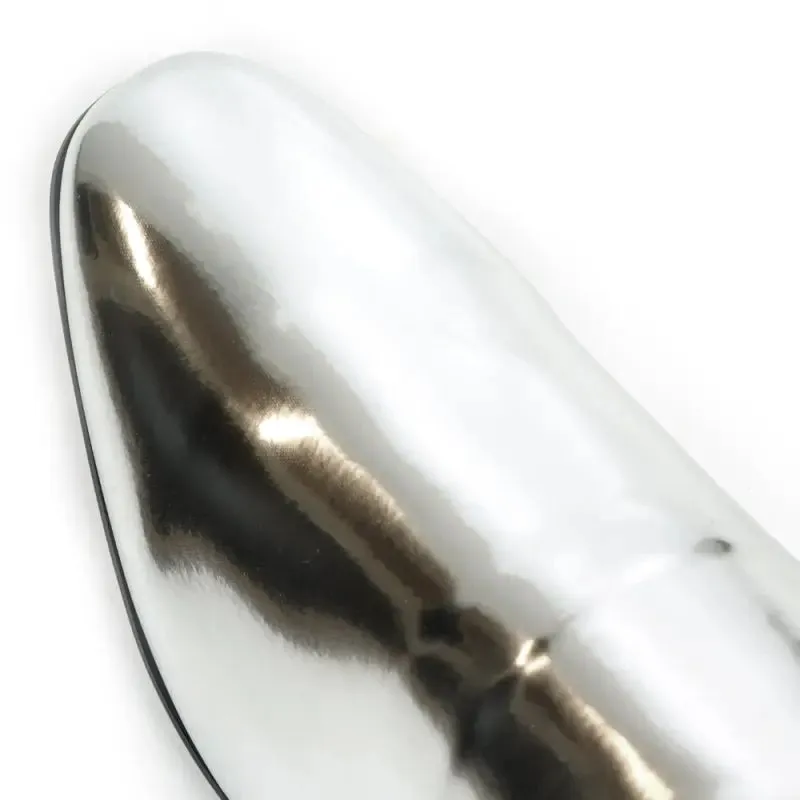Fiesso FI-7548 Silver Patent Slip On Leafer Loafers
