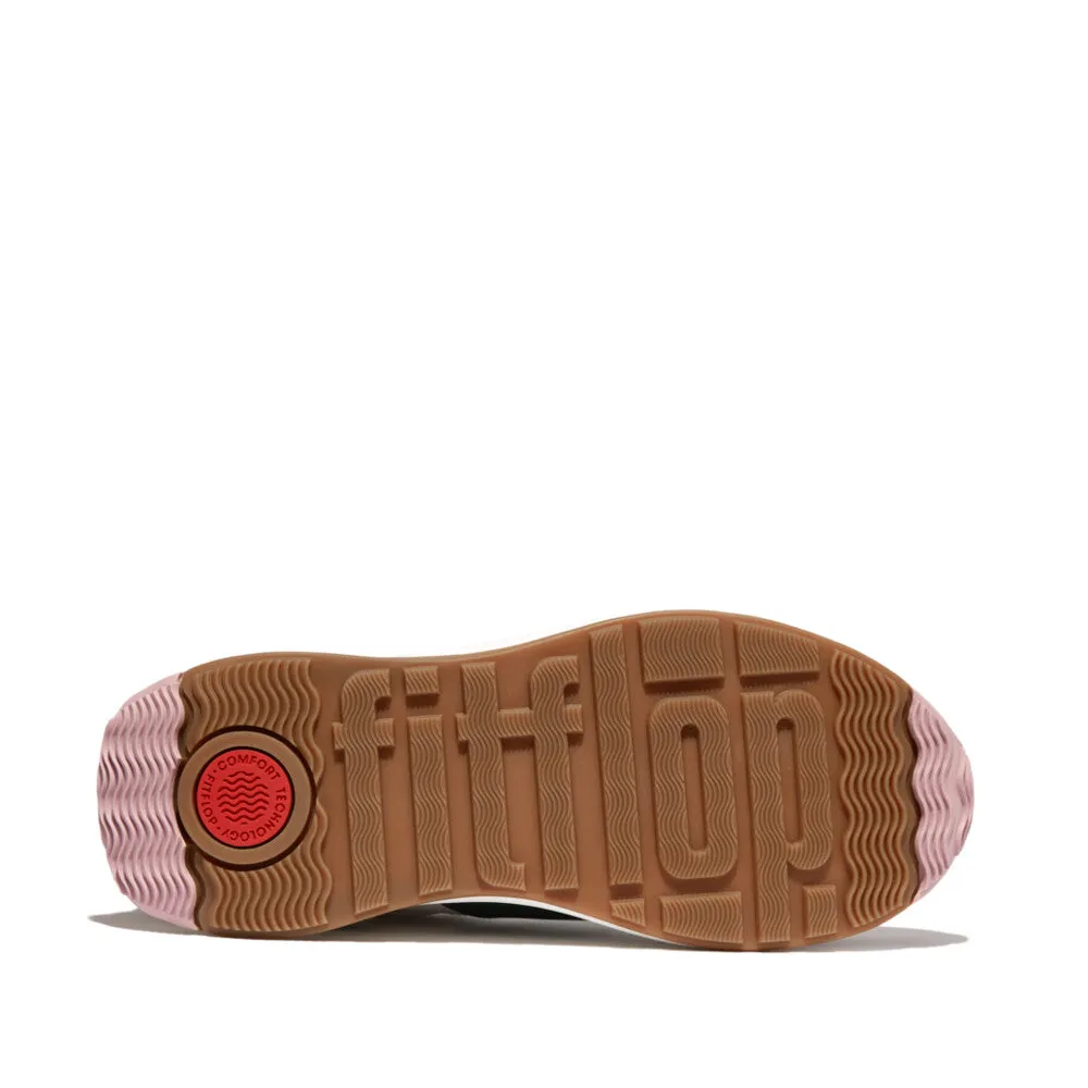 FitFlop F-Mode Flow Leather/Suede Flatform Sneaker Midnight Navy Mix