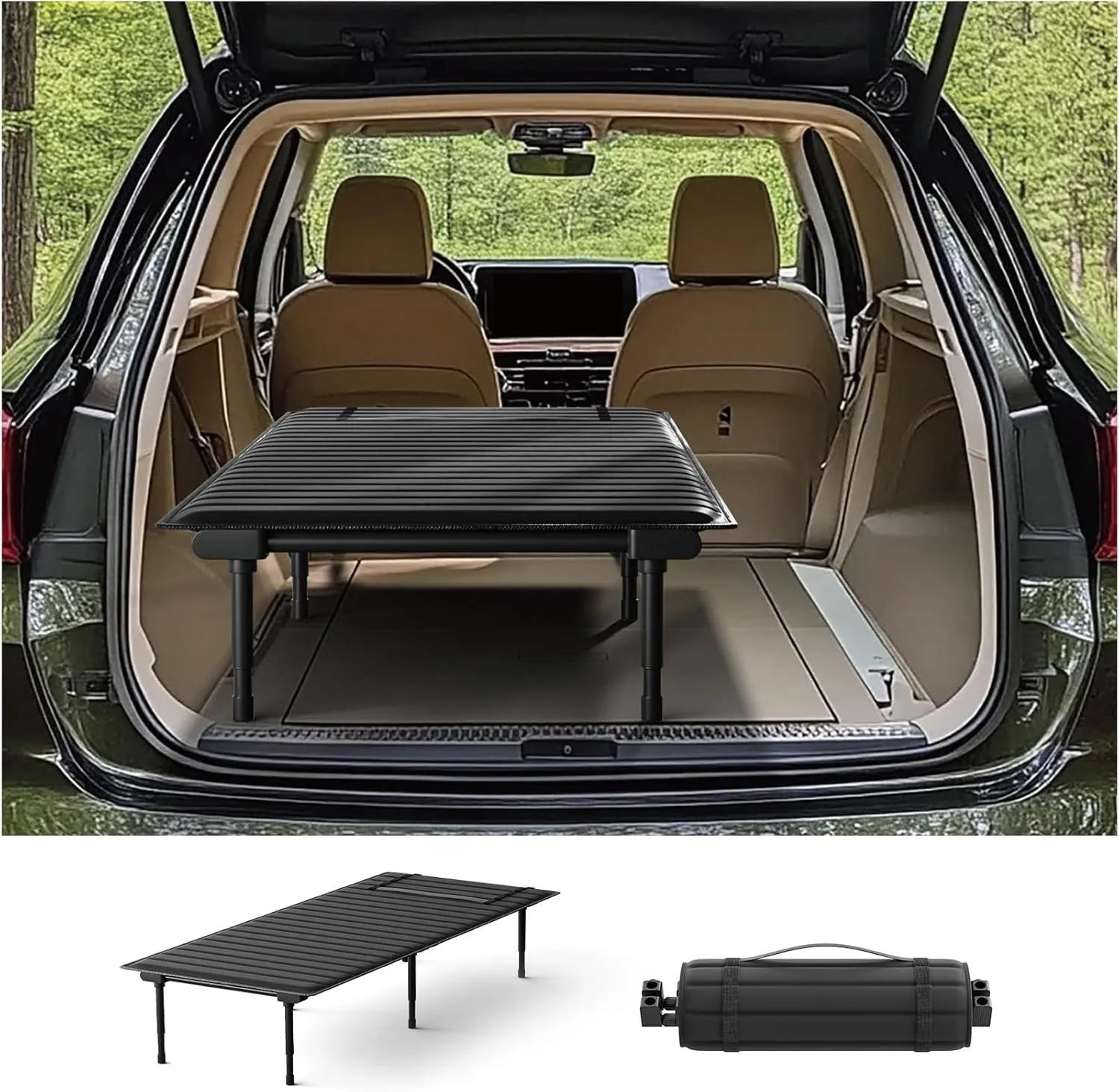 Folding Camping Cot for Adults,Heavy Duty Outdoor Bed with Adjustable Leg and Length 600D Oxford 400lbs Max, SUV Sleeping Platform for Traveling Black:39.5-71.5"x33.5"x10.6-15.5"(High Legs)