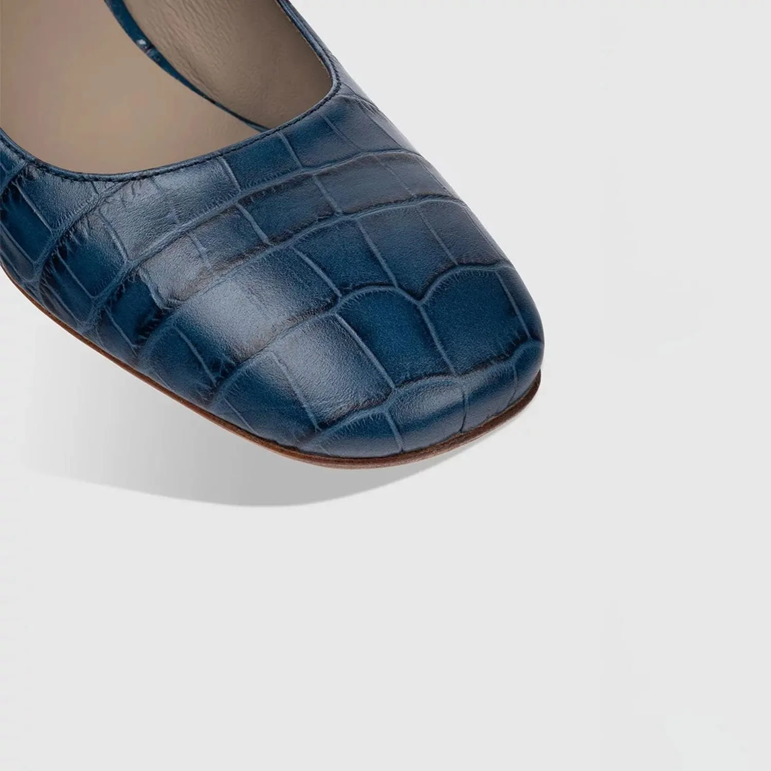 FOWT Crocodile Pattern Mary Jane Shoes for Women Snake Skin Mary Jane Pumps Ankle Buckle Straps Pump Square Toe Chunky Heels Uniform Dress Lolita Shoes Party, Blue Size 4-16
