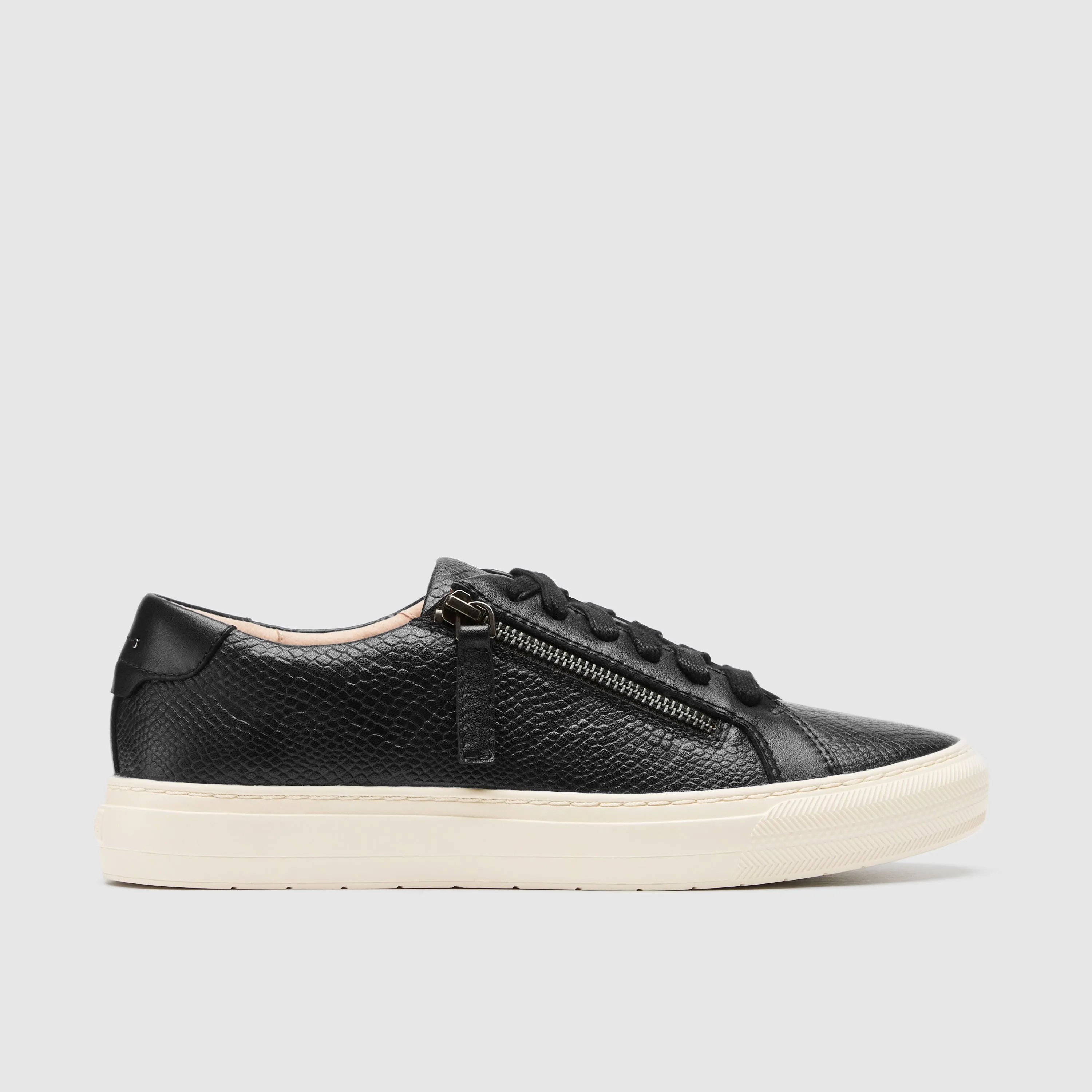 Frankie4 Billie Black Reptile Emboss Leather Sneaker