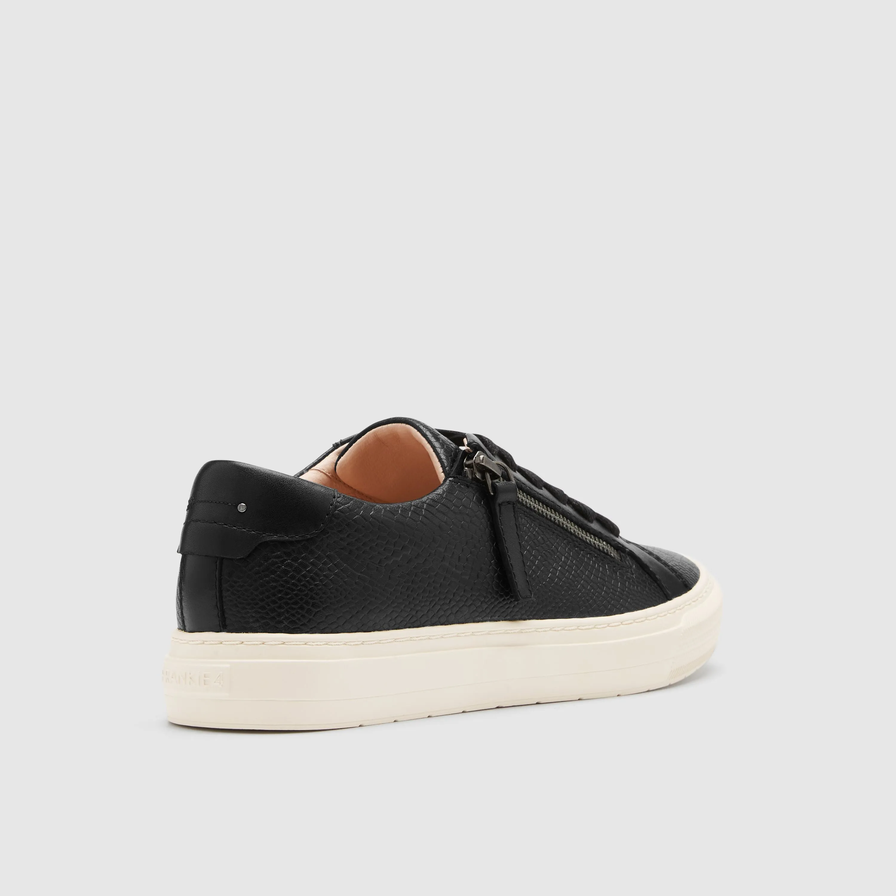 Frankie4 Billie Black Reptile Emboss Leather Sneaker