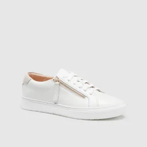 Frankie4 Billie White Tumbled Leather Sneaker
