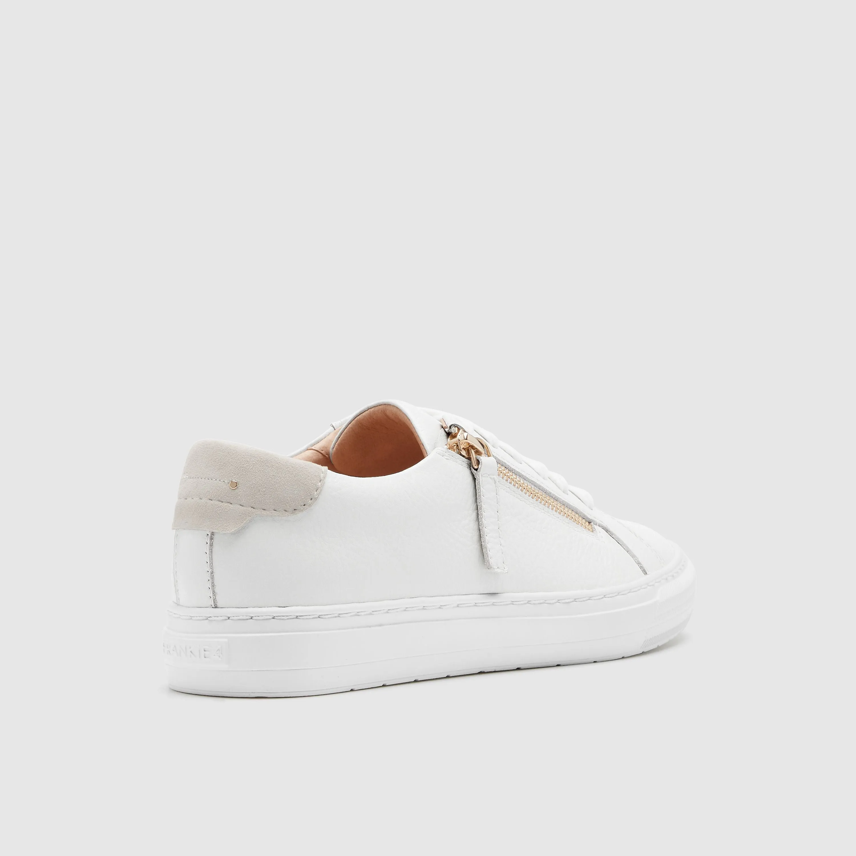 Frankie4 Billie White Tumbled Leather Sneaker