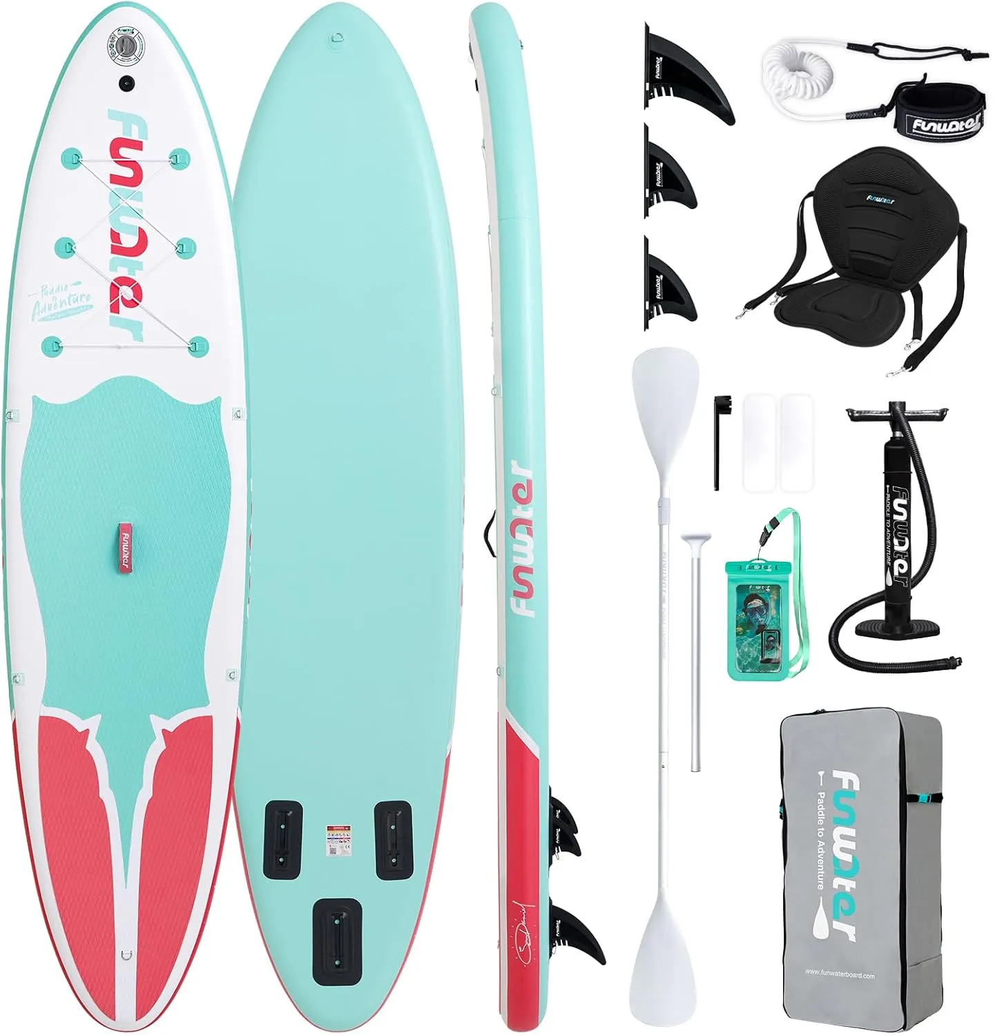 FunWater Inflatable Stand Up Paddle Board 10'6"/11"/11'6" Paddle Board for Adults & Youth, Paddleboards Inflatable with Premium SUP Accessories, Wide Stable, Non-Slip Comfort Deck