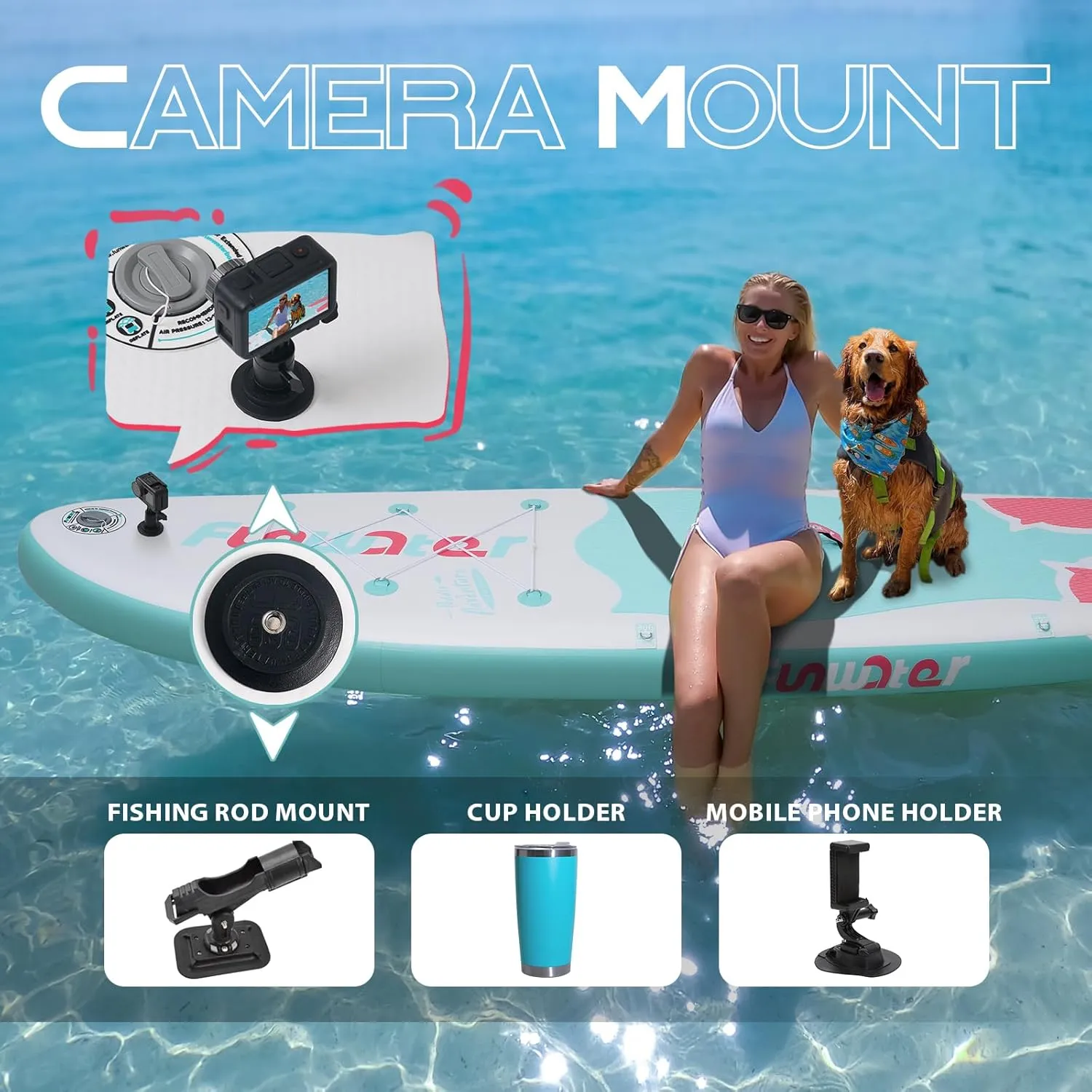 FunWater Inflatable Stand Up Paddle Board 10'6"/11"/11'6" Paddle Board for Adults & Youth, Paddleboards Inflatable with Premium SUP Accessories, Wide Stable, Non-Slip Comfort Deck