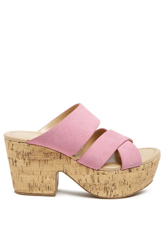 GERD Block Heeled Suede Slip-On Sandal