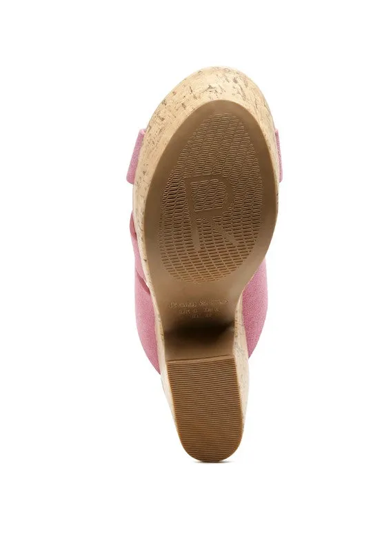 GERD Block Heeled Suede Slip-On Sandal