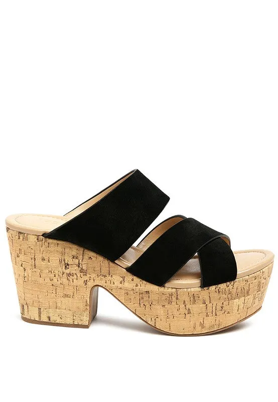GERD Block Heeled Suede Slip-On Sandal