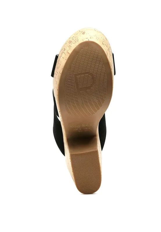 GERD Block Heeled Suede Slip-On Sandal