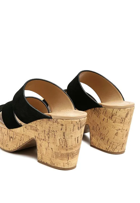 GERD Block Heeled Suede Slip-On Sandal