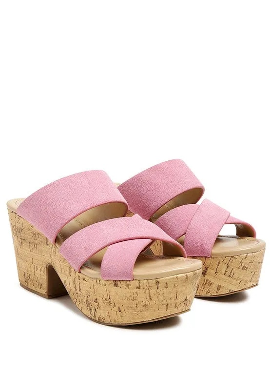 GERD Block Heeled Suede Slip-On Sandal