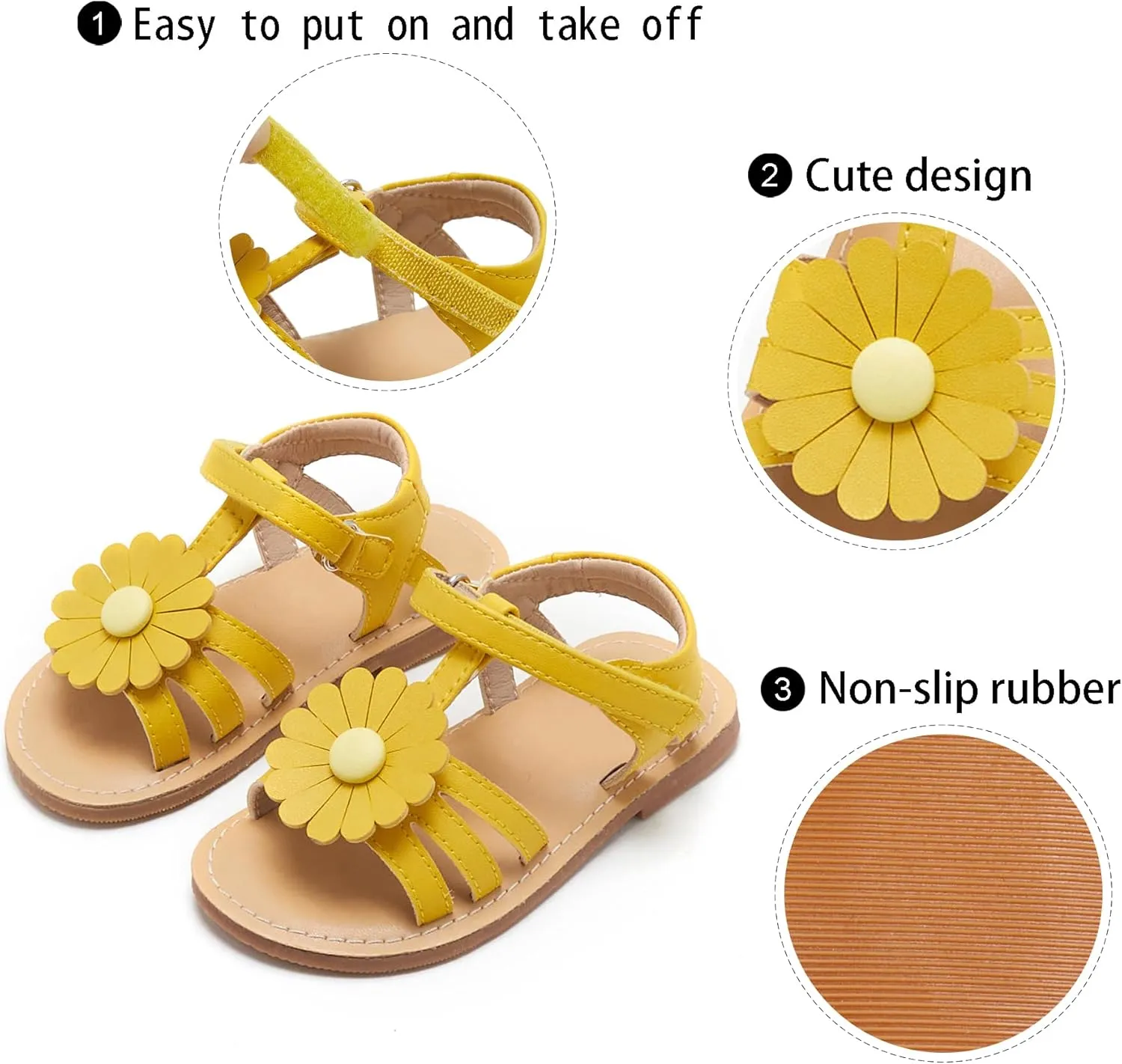 GINFIVE Toddler Girls Sandals Girls Toddler Sandals Little Girls Kids Shoes