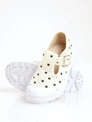 Girls Buckle Pump Shoe - Cream