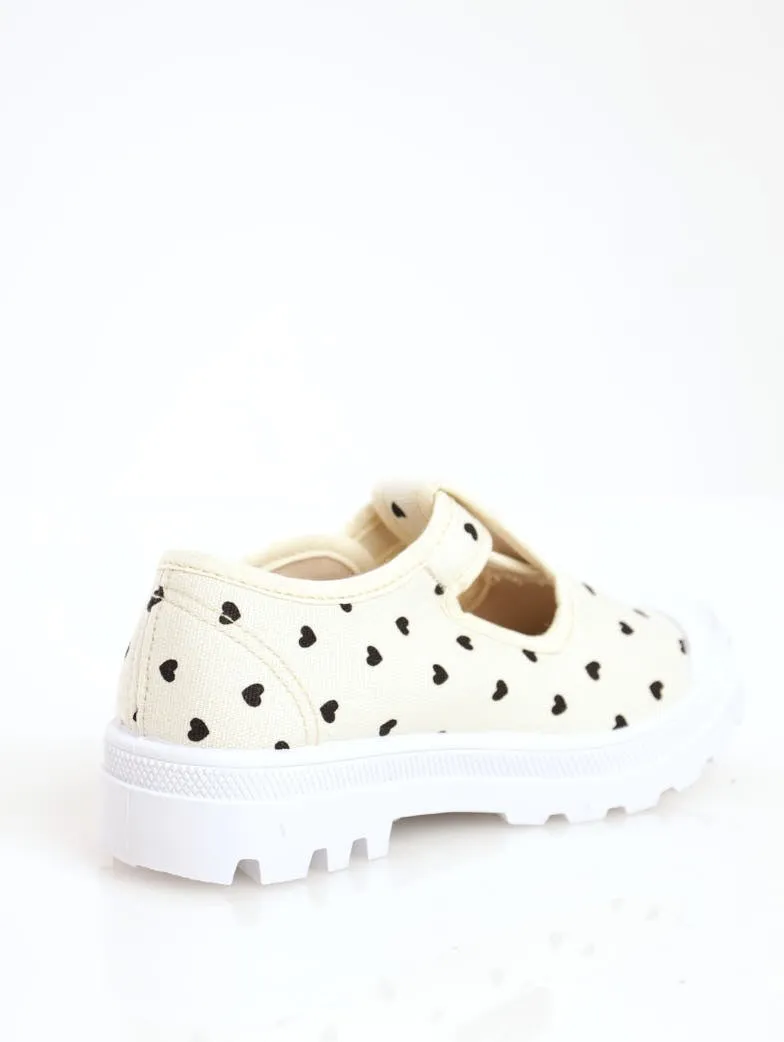 Girls Buckle Pump Shoe - Cream