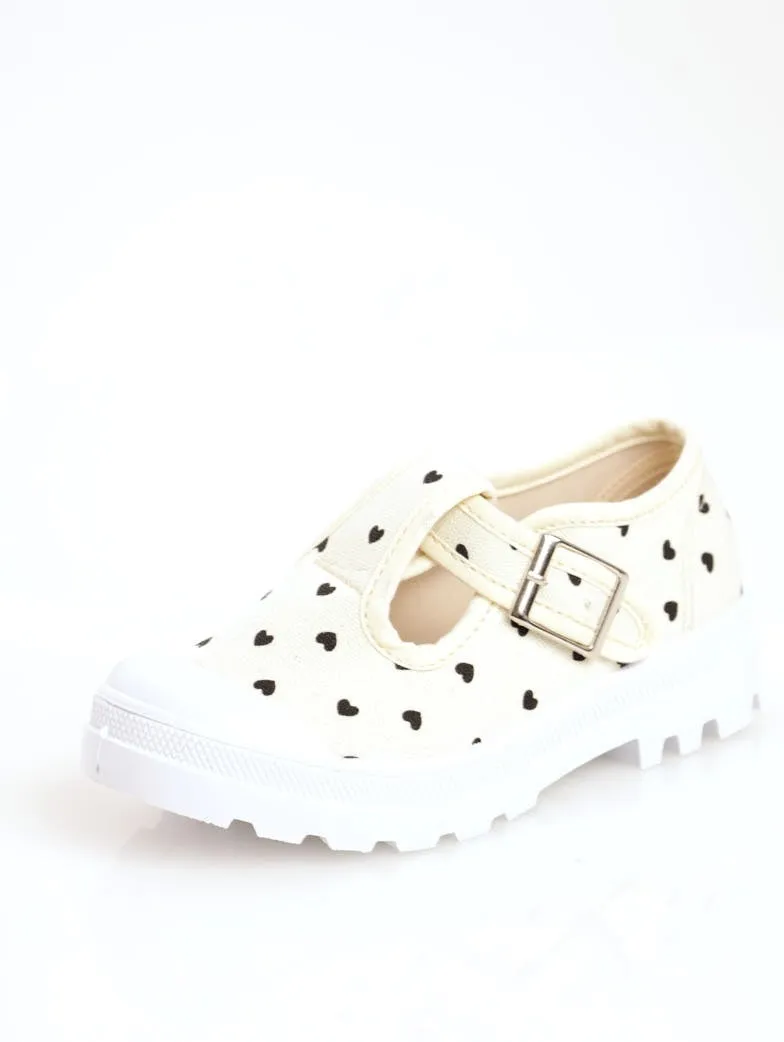 Girls Buckle Pump Shoe - Cream