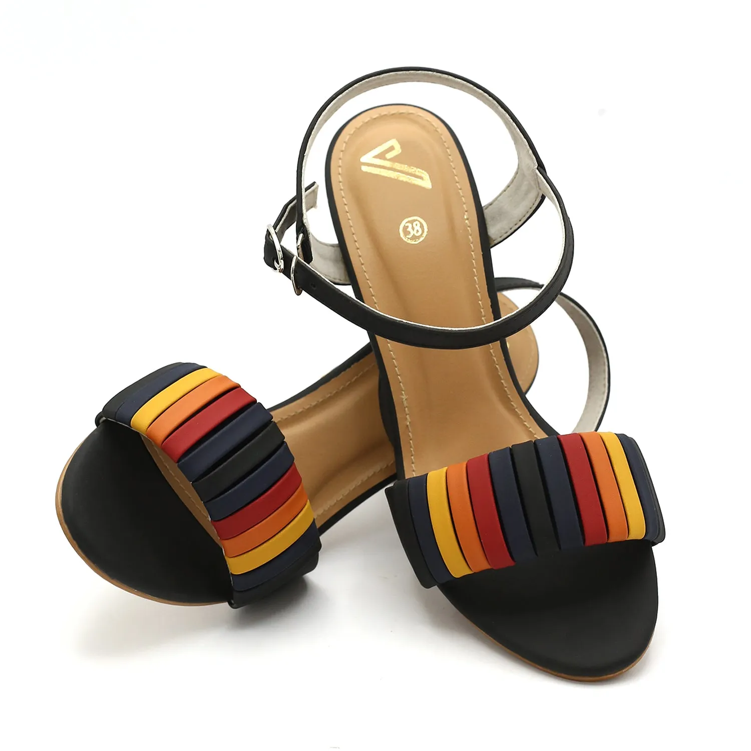 Girls Fancy Heel Sandal - Black