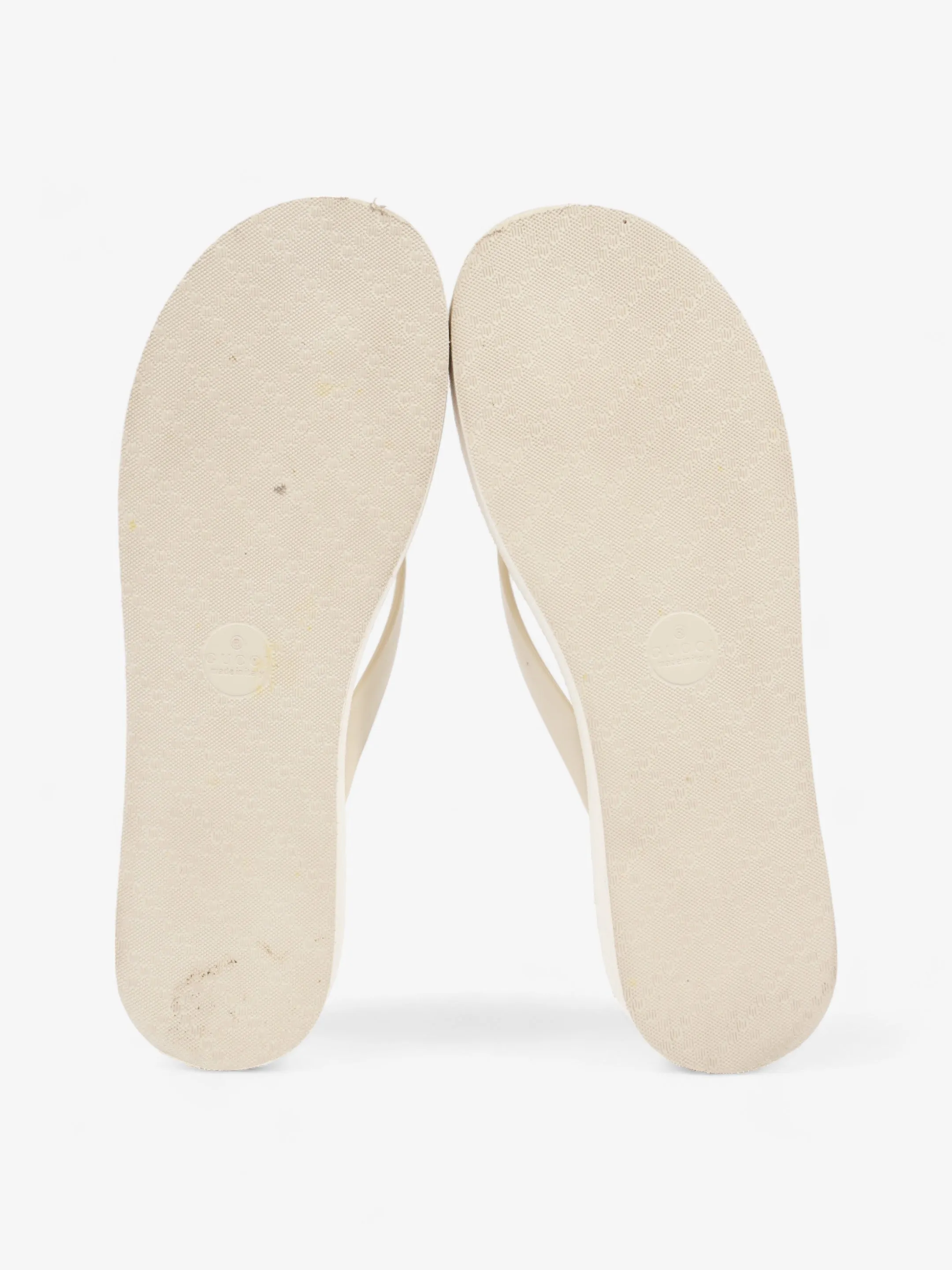 Gucci Marmont Thong Sandal Cream Rubber EU 42 UK 9