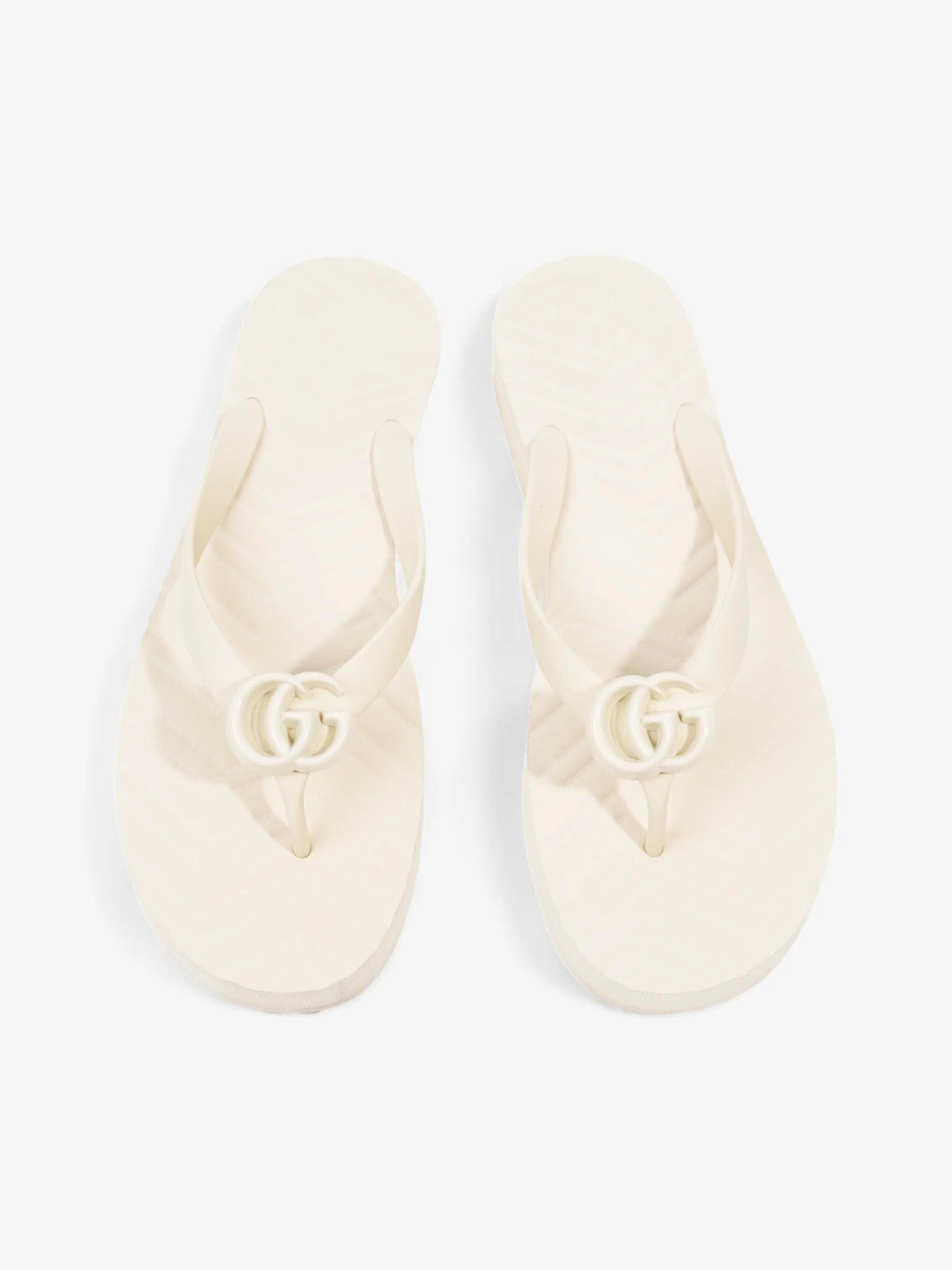 Gucci Marmont Thong Sandal Cream Rubber EU 42 UK 9